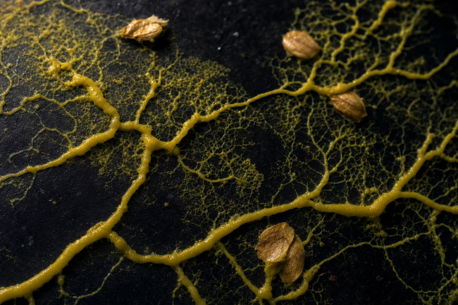 Physarum-eksperimentet — slimsvampen tegner Danmark